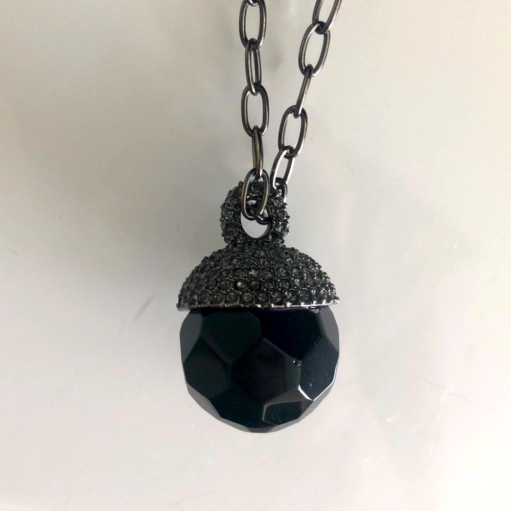 Juicy Couture black crystal pave necklace.